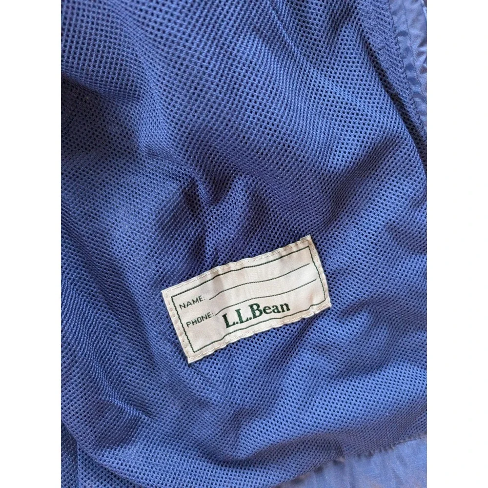 LL Bean Discovery Rain Jacket Kids 8 Blue Hooded